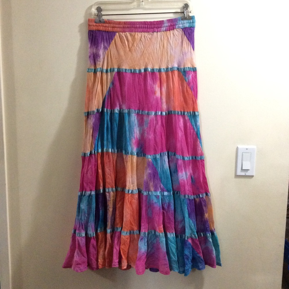 Sacred Threads free size tie dyed skirt - Picture 2 of 4